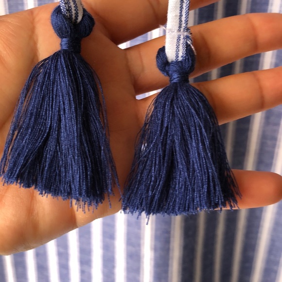 Love Tree Blue and White  Crisscross Striped Dress - Picture 4 of 8